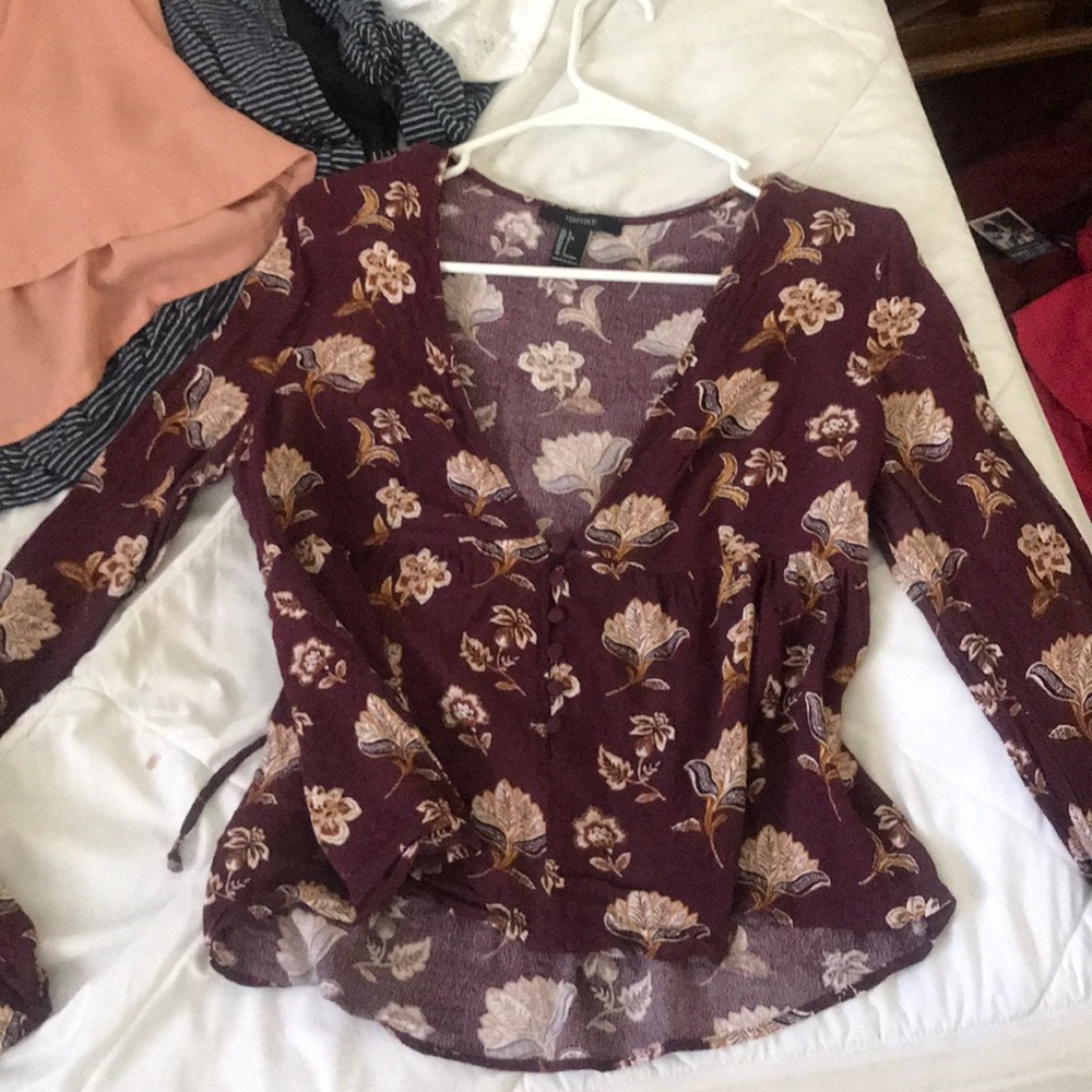 Maroon top